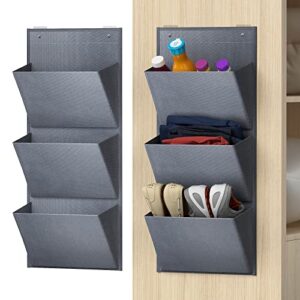 Yocice Wall Mounted Hanging Organizer 2Pack,Shoes Rack/Can Store 6Pairs of Plus-Size Sneakers,Also Stores Boots.with Sticky Hanging Mounts, Shoes Holder ,Door Shoe Hangers (SM08-Gray-2)