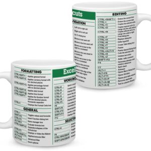 BECHUSKY Accountant Gift For Women Men, Appreciation Gift Excel Mug, Group Excel Shortcut Coffee Mug, Excel Cheat Sheet Mug, Accounting Student Mug, Birthday Gifts Cpa Mug Coworker Colleague Friend