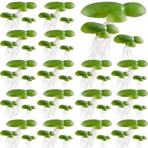 pagow 54pcs floating aquarium plants, plastic fake duckweed, artificial floating plant for aquarium(1.57x1.73inch / 40x44mm, 0.86x0.86inch/22mmx22mm, 0.59x0.59inch/15x15mm)
