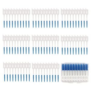 120 pcs disposable interdental brush toothpick dental tooth cleaning tool for oral deep clean health care (white-blue)