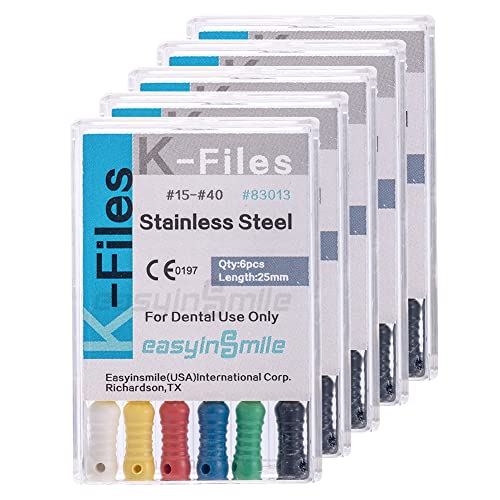 Dental 5 Boxes Endodontic Root Canal Hand K Files Stainless Steel Endo Root Canal Files(15-40#)