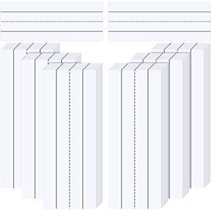 300 sheets sentence strips rainbow ruled word strips adhesive learning sentence strips for school office rewards supplies, 3 x 8 inch, 6 packs totally (white)