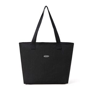 saverry foldable zipper closure large tote bag nylon water resistant shopping travel gym toy bag sandproof beach bag