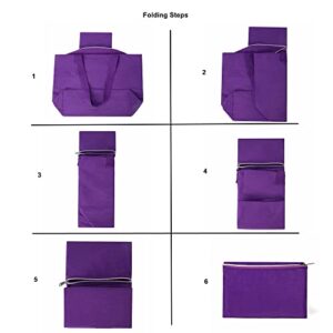 SAVERRY Foldable Zipper Closure Large Tote Bag Nylon Water Resistant Shopping Travel Gym Toy Bag Sandproof Beach Bag