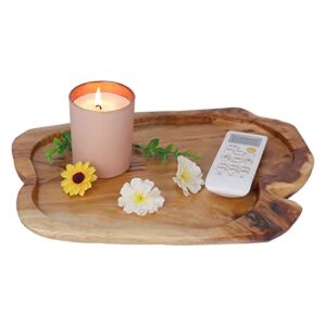 deziwood wooden tray for decor, small wood serving tray, rustic wood decorative tray, farmhouse candle holder decorative tray for home decor, 13x9.8x1.5 inch