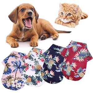 wakeu pet supplies wakeu set of 4 puppy clothes for small dogs boy summer shirt for chihuahua yorkies male (e, x-small)