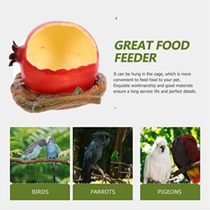 YARNOW Bird Feeder Bowl Parrot Food Cup Pomegranate Shape Melamine Feeding Coop Cups Clamp Water Cage Dish for Parakeet Conure Cockatiels Lovebird Budgie Dark Red