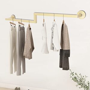 31.5“Boutiques Gold Clothing Rack Wall-Mounted Clothes Rack Hanging Bar Retail Display Garment Rack Wedding Dress Organizer Clothing Store Clothes Hanging System Metal Rod Towel Rack Vintage Pipe