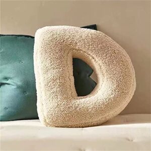 Naibyuki Plush Letter Throw Pillows Soft Decorative 3D English Alphabet Pillows Cushion for Couch Bed Car (R,12" W×15" L)