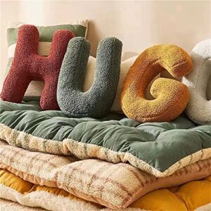 Naibyuki Plush Letter Throw Pillows Soft Decorative 3D English Alphabet Pillows Cushion for Couch Bed Car (R,12" W×15" L)