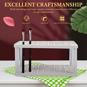 Wakauto Desktop Organizer Shelf 2Pcs Paint Brush Holder 72 Hole Pencil Makeup Brush Holder Desk Stand Organizer Holding Rack for Paint Brushes Pens Make Up Brush Holder