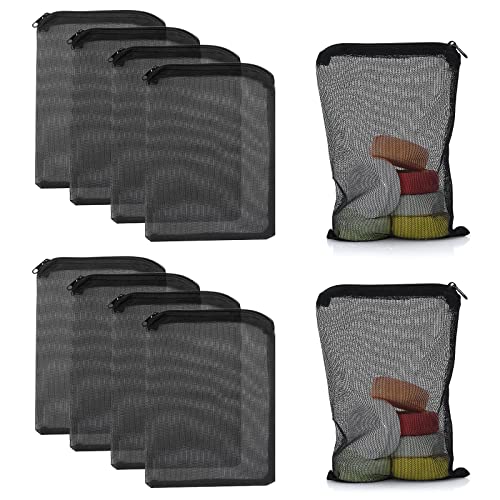 Cobee Aquarium Filter Bags, 10Pcs Aquarium Filter Media Bags with Zipper Fish Tank Media Mesh Filter Bag High Flow Fine Mesh Net Reusable Bags for Activated Carbon, Biospheres (10pcs Black)