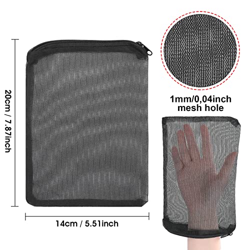 Cobee Aquarium Filter Bags, 10Pcs Aquarium Filter Media Bags with Zipper Fish Tank Media Mesh Filter Bag High Flow Fine Mesh Net Reusable Bags for Activated Carbon, Biospheres (10pcs Black)