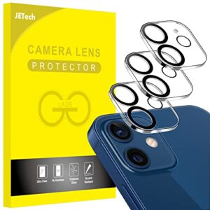 jetech camera lens protector for iphone 12 6.1-inch, 9h tempered glass, hd clear, anti-scratch, case friendly, does not affect night shots, 3-pack