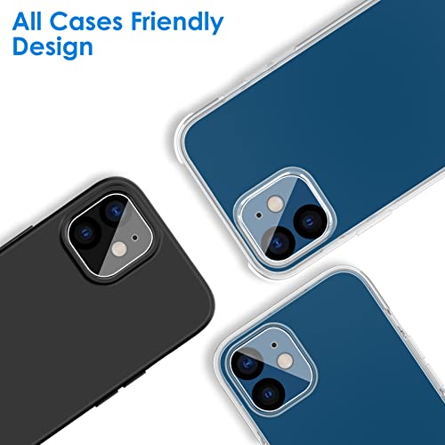 JETech Camera Lens Protector for iPhone 12 6.1-Inch, 9H Tempered Glass, HD Clear, Anti-Scratch, Case Friendly, Does Not Affect Night Shots, 3-Pack