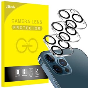 jetech camera lens protector for iphone 12 pro 6.1-inch, 9h tempered glass, hd clear, anti-scratch, case friendly, does not affect night shots, 3-pack
