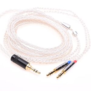 gagacocc 1.2meter (4ft) 2x 3.5mm 8 cores 5n crystal silver plated headphones upgrade cable for hifiman ananda arya he1000se he4xx he400se denon ah-d9200 ah-d7200 ah-d7100