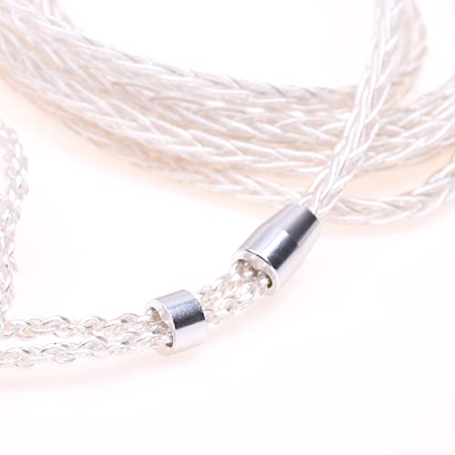 GAGACOCC 1.2Meter (4FT) 2X 3.5mm 8 Cores 5N Crystal Silver Plated Headphones Upgrade Cable for Hifiman Ananda Arya HE1000se HE4XX HE400SE Denon AH-D9200 AH-D7200 AH-D7100