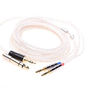 GAGACOCC 1.2Meter (4FT) 2X 3.5mm 8 Cores 5N Crystal Silver Plated Headphones Upgrade Cable for Hifiman Ananda Arya HE1000se HE4XX HE400SE Denon AH-D9200 AH-D7200 AH-D7100