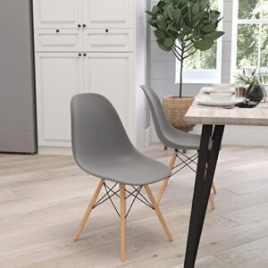 merrick lane elton series moss gray polypropylene accent chair with metal braced wooden legs