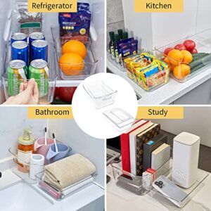 DWGuliho Refrigerator storage bin, Set of 9 Kitchen Storage Containers, Clear Fridge Organizer，Multi-use Clear storage bin for Cabinet, Bathroom, Vanity Room