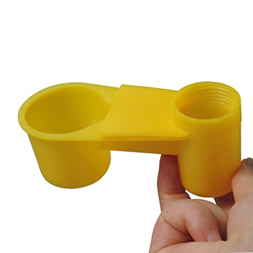 15pcs Automatic Bird Drinker Cups Water Bottl Plastic Pigeon Water Bottle Feeder for Quail Dove Chicken Cage (Yellow)