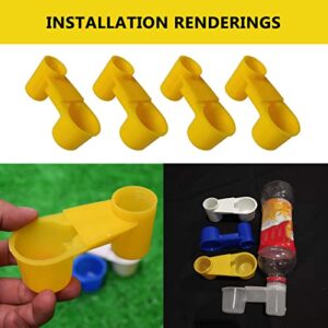 15pcs Automatic Bird Drinker Cups Water Bottl Plastic Pigeon Water Bottle Feeder for Quail Dove Chicken Cage (Yellow)