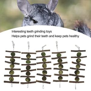 Bunny Chew Toys, Attractive Improve Appetite Healthy Hanging Wood Grass Ball String for Rabbits