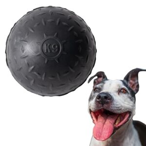 monster k9 ultra durable dog ball - made in usa - tough, strong dog chew toy & fetch toy for super, extreme, & aggressive chewers - heavy duty non-toxic natural rubber - medium large dogs