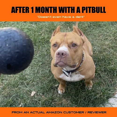 Monster K9 Ultra Durable Dog Ball - Made in USA - Tough, Strong Dog Chew Toy & Fetch Toy for Super, Extreme, & Aggressive Chewers - Heavy Duty Non-Toxic Natural Rubber - Medium Large Dogs