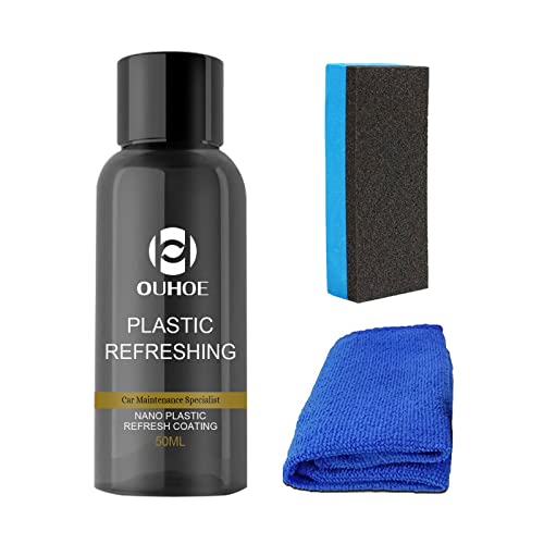 Plastic Revitalizing Coating Agent, 2023 New Nano Plastic Refreshing Coating, Plastic Parts Refurbish Agent for Car, Automotive Interior Cleaning Retreading Agent, Effective Restoration (50ML)