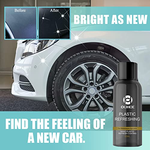 Plastic Revitalizing Coating Agent, 2023 New Nano Plastic Refreshing Coating, Plastic Parts Refurbish Agent for Car, Automotive Interior Cleaning Retreading Agent, Effective Restoration (50ML)