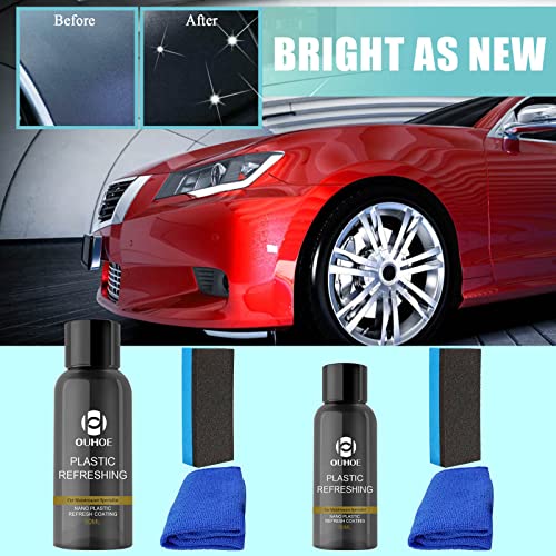 Plastic Revitalizing Coating Agent, 2023 New Nano Plastic Refreshing Coating, Plastic Parts Refurbish Agent for Car, Automotive Interior Cleaning Retreading Agent, Effective Restoration (50ML)