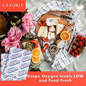 Lexonix 300cc (100 Pack) Food Grade Oxygen Absorbers for Food Storage, (5 Pcs Pack of 20 sets) for Vacuum Seal or Mylar Bag Food Storage Keep Food Fresh Anti Oxygen Absorbing Packets (300cc)