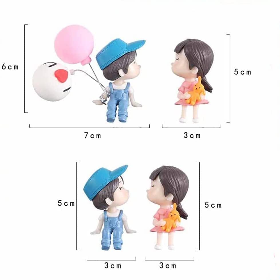 DADHOT Cute Car Decoration Lovely Couple Car Decoration Cute Cartoon Couples Action Figure Figurines Balloon Ornament Auto Interior Dashboard Accessories for Boys Girls Gifts (Gray hat,no Balloons)