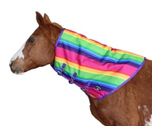 challenger horse medium 1200d waterproof winter blanket mane horse neck cover rainbow 52042-m