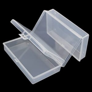 LJY 12 Pieces Rectangular Empty Mini Clear Plastic Organizer Storage Box Containers with Hinged Lids (5.3 x 3.1 x 1.2 inch, Transparent)