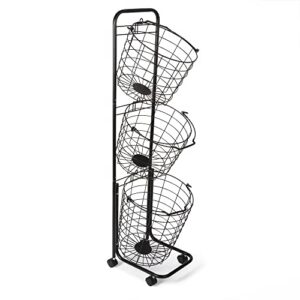 usego 3 tier laundry basket with rolling lockable wheels wire metal sorter storage trolley shelf basket durable metal sorter clothes storage trolley shelf with removable hamper for organizing clothes