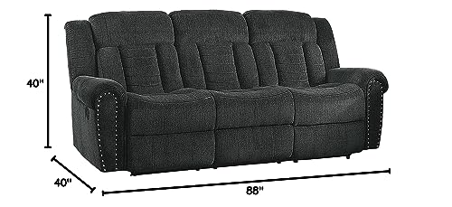 Lexicon Taylor Manual Double Reclining Sofa, Charcoal