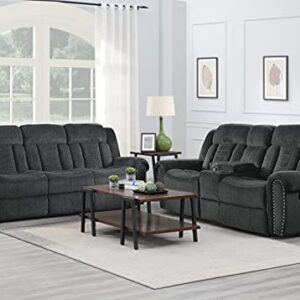 Lexicon Taylor Manual Double Reclining Sofa, Charcoal