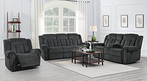 Lexicon Taylor Manual Double Reclining Sofa, Charcoal