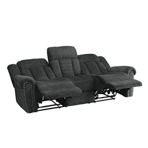 Lexicon Taylor Manual Double Reclining Sofa, Charcoal