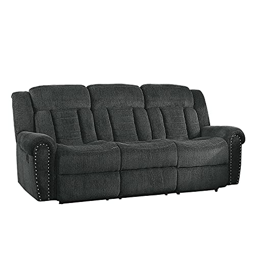 Lexicon Taylor Manual Double Reclining Sofa, Charcoal