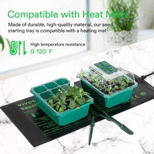 VIVOSUN Durable Waterproof Seedling Heat Mat Warm Hydroponic Heating Pad 10" x 20.75", with 6-Pack Seed Starter Trays