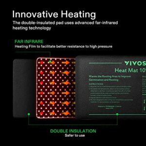 VIVOSUN Durable Waterproof Seedling Heat Mat Warm Hydroponic Heating Pad 10" x 20.75", with 6-Pack Seed Starter Trays