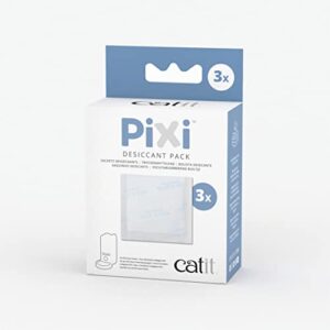 catit pixi smart feeder replacement desiccant pads for automatic cat food dispenser, 3 pack, white
