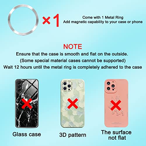 Magnetic Phone Stand Compatible with iPhone 14/13/12 Series & MagSafe Cases, HOYZNBI Removable Metal Kickstand【Vertical & Horizontal Stand Ways】360° Adjustable Portable Magnetic Phone Grip Ring Holder