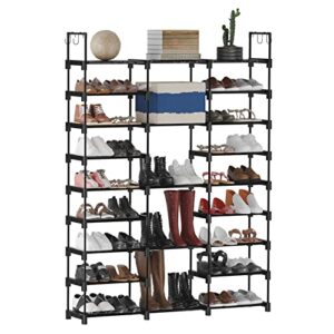 hocat 9 tiers shoe racks for entryway shoe rack organizer large shoe shelf for 50-55 pairs shoe boot storage sturdy stackable free standing closet bedroom garage