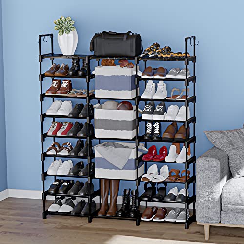 HOCAT 9 Tiers Shoe Racks for Entryway Shoe Rack Organizer Large Shoe Shelf for 50-55 Pairs Shoe Boot Storage Sturdy Stackable Free Standing Closet Bedroom Garage