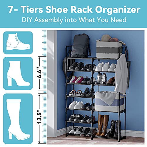 HOCAT 9 Tiers Shoe Racks for Entryway Shoe Rack Organizer Large Shoe Shelf for 50-55 Pairs Shoe Boot Storage Sturdy Stackable Free Standing Closet Bedroom Garage